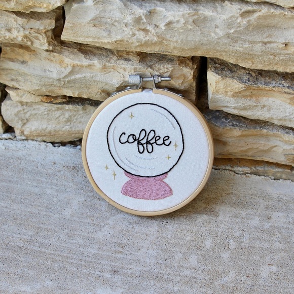 Crystal Ball and Coffee Embroidery Art - Picture 5 of 5